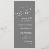 Welkom en Bedankt, Plaatsinstelling Dank u kaart (Voorkant)