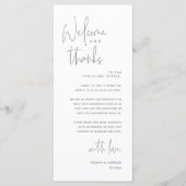 Welkom en Bedankt, Plaatsinstelling Dank u kaart (Voorkant)