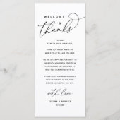 Welkom en Bedankt, Plaatsinstelling Dank u kaart (Voorkant)