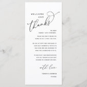 Welkom en Bedankt, Plaatsinstelling Dank u kaart (Voorkant)
