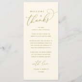 Welkom en Bedankt, Plaatsinstelling Dank u kaart (Voorkant)