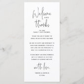 Welkom en Bedankt, Plaatsinstelling Dank u kaart (Voorkant)