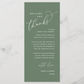 Welkom en Bedankt, Plaatsinstelling Dank u kaart (Voorkant)