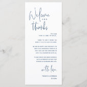 Welkom en Bedankt, Plaatsinstelling Dank u kaart (Voorkant)