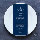 Welkom en Bedankt, Plaatsinstelling Dank u kaart