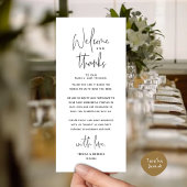 Welkom en Bedankt, Plaatsinstelling Dank u kaart