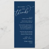 Welkom en Bedankt, Plaatsinstelling Dank u kaart (Voorkant)