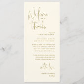 Welkom en Bedankt, Plaatsinstelling Dank u kaart (Voorkant)