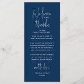 Welkom en Bedankt, Plaatsinstelling Dank u kaart (Voorkant)