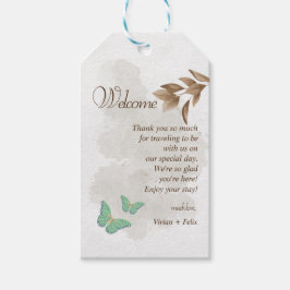 Welkom en dank u allen in één minimalistisch cadea cadeaulabel