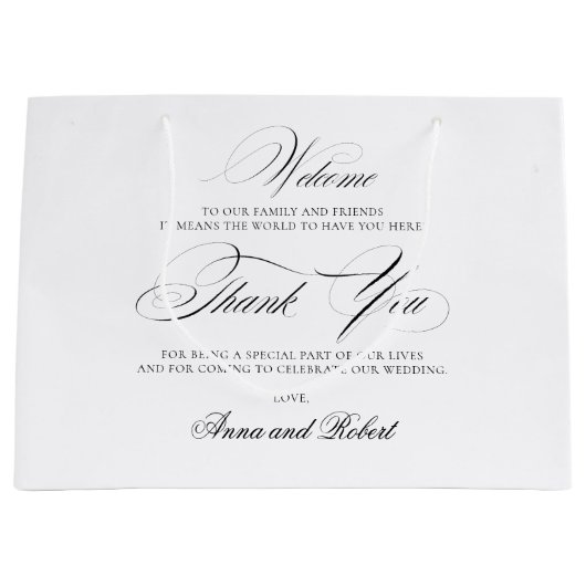 Welkom en dank u Trouwzakken Groot Cadeauzakje (Voorkant)