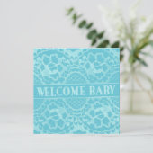 Welkom en Lace New Baby Notice Aankondiging (Staand voorkant)