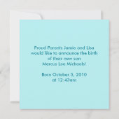 Welkom en Lace New Baby Notice Aankondiging (Achterkant)