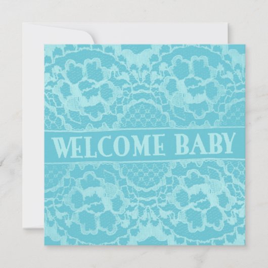Welkom en Lace New Baby Notice Aankondiging (Voorkant)