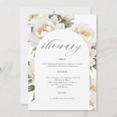 Welkom en Reisschema Bruiloft Witte Pioen Kaart (Achterkant)