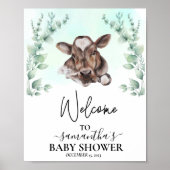 Welkom Eucalyptus Koe Calf Baby shower Poster (Voorkant)