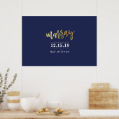 WELKOM EVENT POSTER faux gouden naam marine 36x24 (Keuken)
