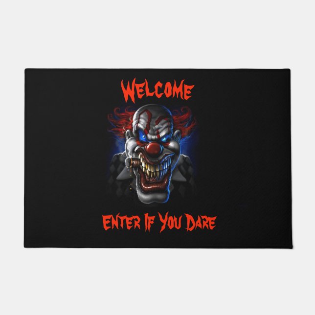 Welkom Evil Blue Eyed Clown Deurmat (Voorkant)