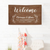 Welkom Fall Wedding Engagement Party Wood Spandoek (Insitu)