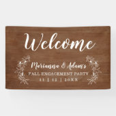 Welkom Fall Wedding Engagement Party Wood Spandoek (Horizontaal)