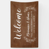 Welkom Fall Wedding Engagement Party Wood Spandoek (Verticaal)