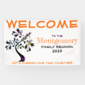 Welkom Familie reünie Gepersonaliseerde kleurrijke Spandoek (Horizontaal)