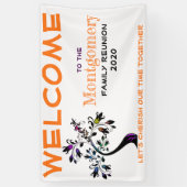 Welkom Familie reünie Gepersonaliseerde kleurrijke Spandoek (Verticaal)
