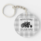 Welkom Familienaam Boerderij Tractor White Play Ro Sleutelhanger (Voorkant)