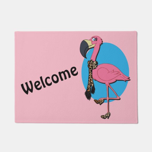 Welkom Fancy Flamingo 18 x 24-inch deurmat (Voorkant)