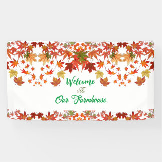 Welkom Farmhouse Colors Maple Leaf herfst Spandoek