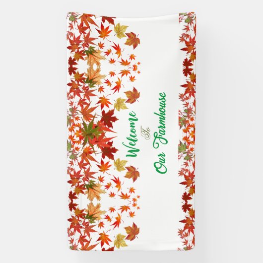 Welkom Farmhouse Colors Maple Leaf herfst Spandoek (Verticaal)