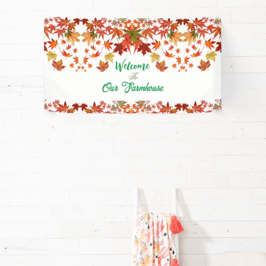 Welkom Farmhouse Colors Maple Leaf herfst Spandoek (Insitu)