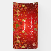 Welkom Farmhouse Herfst Color Maple Leaf Autumn Re Spandoek (Verticaal)