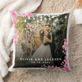 Welkom feest roze bloem gouden lijst bruiloft kussen (Deken)