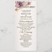 Welkom Feest Waterverf Boho Roze Bloemen Programmakaart (Voorkant)