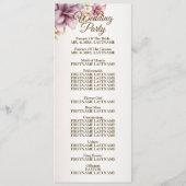 Welkom Feest Waterverf Boho Roze Bloemen Programmakaart (Achterkant)