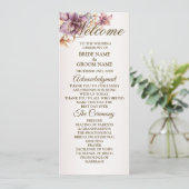 Welkom Feest Waterverf Boho Roze Bloemen Programmakaart (Staand voorkant)