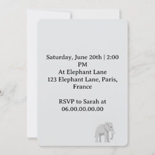 Welkom feestje voor de kleine olifant kaart