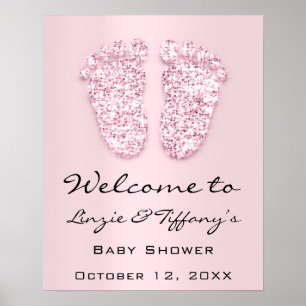 Welkom Feet Baby shower New Girl Pink Baby Poster