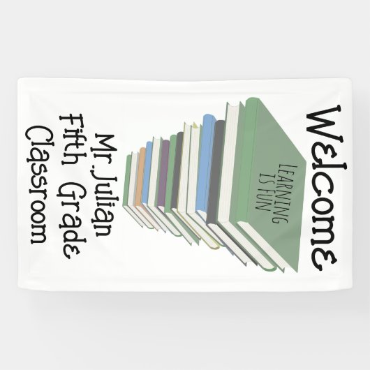Welkom Fifth Grade Classroom Books Spandoek (Horizontaal)