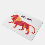 Welkom Fire Red Lion Deurmat (Schuin)