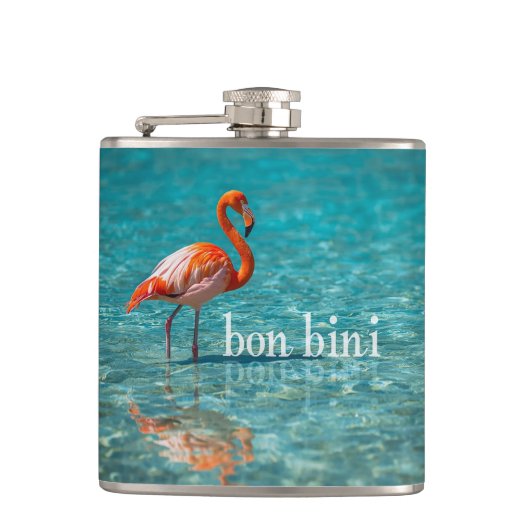 welkom flamingo's heupfles (Voorkant)