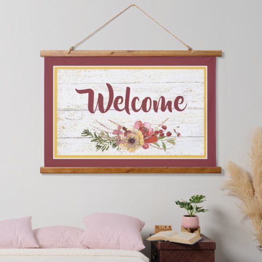 Welkom floral hangend wandkleed (Slaapkamer)