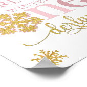 Welkom Floral Snowflake ONEderland Birthday Sign Poster (Hoek)