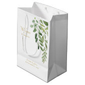 Welkom Foliage Gold Text voor bruiloft Medium Cadeauzakje (Achterkant Gekanteld)