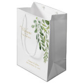 Welkom Foliage Gold Text voor bruiloft Medium Cadeauzakje (Voorkant Gekanteld)