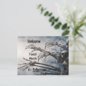 Welkom Foolish Mortals Zombie Skeleton Scary Briefkaart (Staand voorkant)