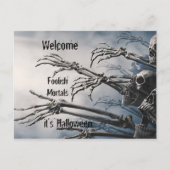 Welkom Foolish Mortals Zombie Skeleton Scary Briefkaart (Voorkant)