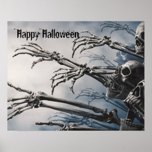 Welkom Foolish Mortals Zombie Skeleton Scary Poster