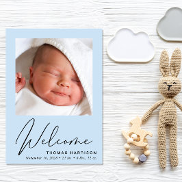 Welkom Foto Collage Baby Blue Birth Aankondiging